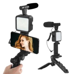 Ay-49 Smartphone Vlogging Kit Wireless Control Photography Fill Light With Tripod Stand Microphone For Tiktok Youtube Conference - Ring Light