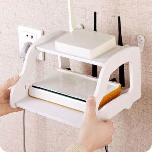 High Quality PVC Tarpaulin Double Layer Wall Mounted Shelf Stand for Wifi Modem Router