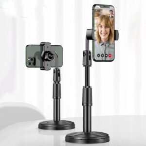 Desktop Mobile Phone Holder Stand 360 Rotate For Live Streaming Shoot Youtube Tiktok Video Round Base Smartphone