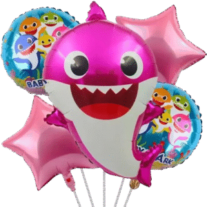 Baby shark  theme Birthday balloons set pink color 