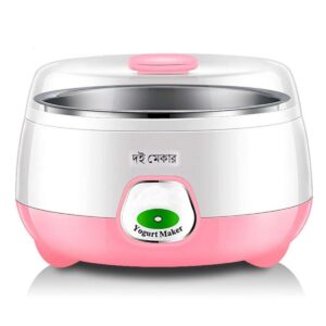 Automatic Electric Doi Maker (Yogurt) Material: Plastic + Stainless steel. Colour: Show as picture. Size: 110*165*165 mm. Plug type: US plug. Voltage: 220 V. Power: 15 W. 1* Yogurt machine.